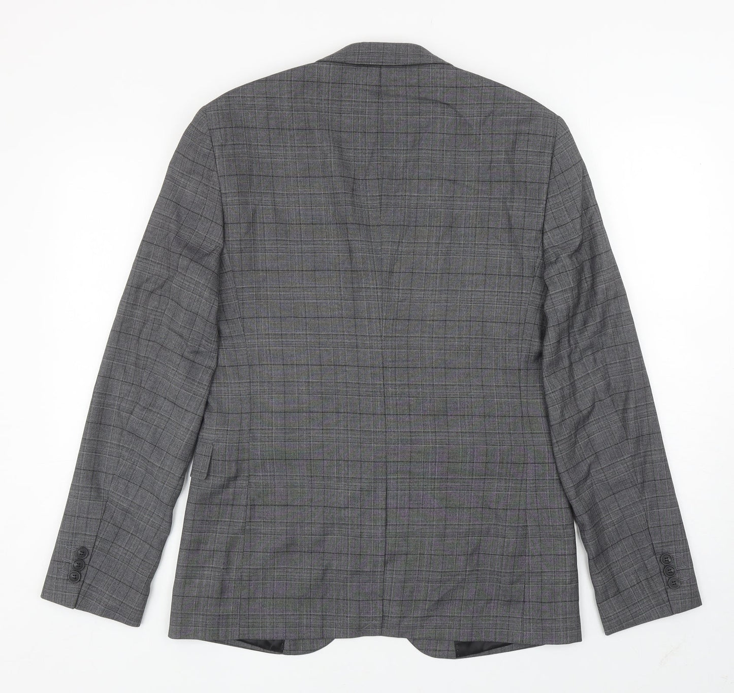 Primark Mens Grey Plaid Polyester Jacket Blazer