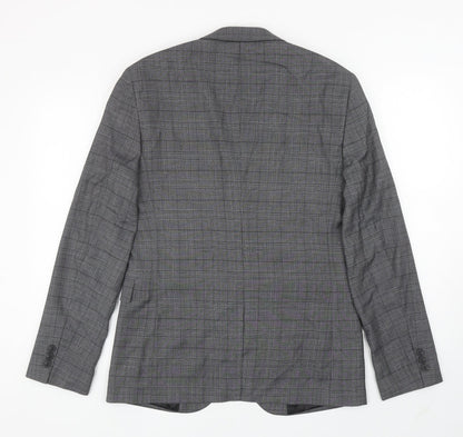 Primark Mens Grey Plaid Polyester Jacket Blazer