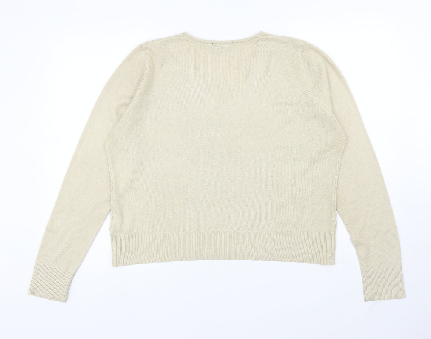 Womens UK Size XL Debbie Morgan Beige Pullover Jumper