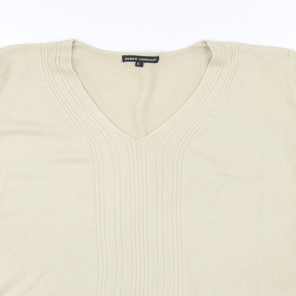 Womens UK Size XL Debbie Morgan Beige Pullover Jumper
