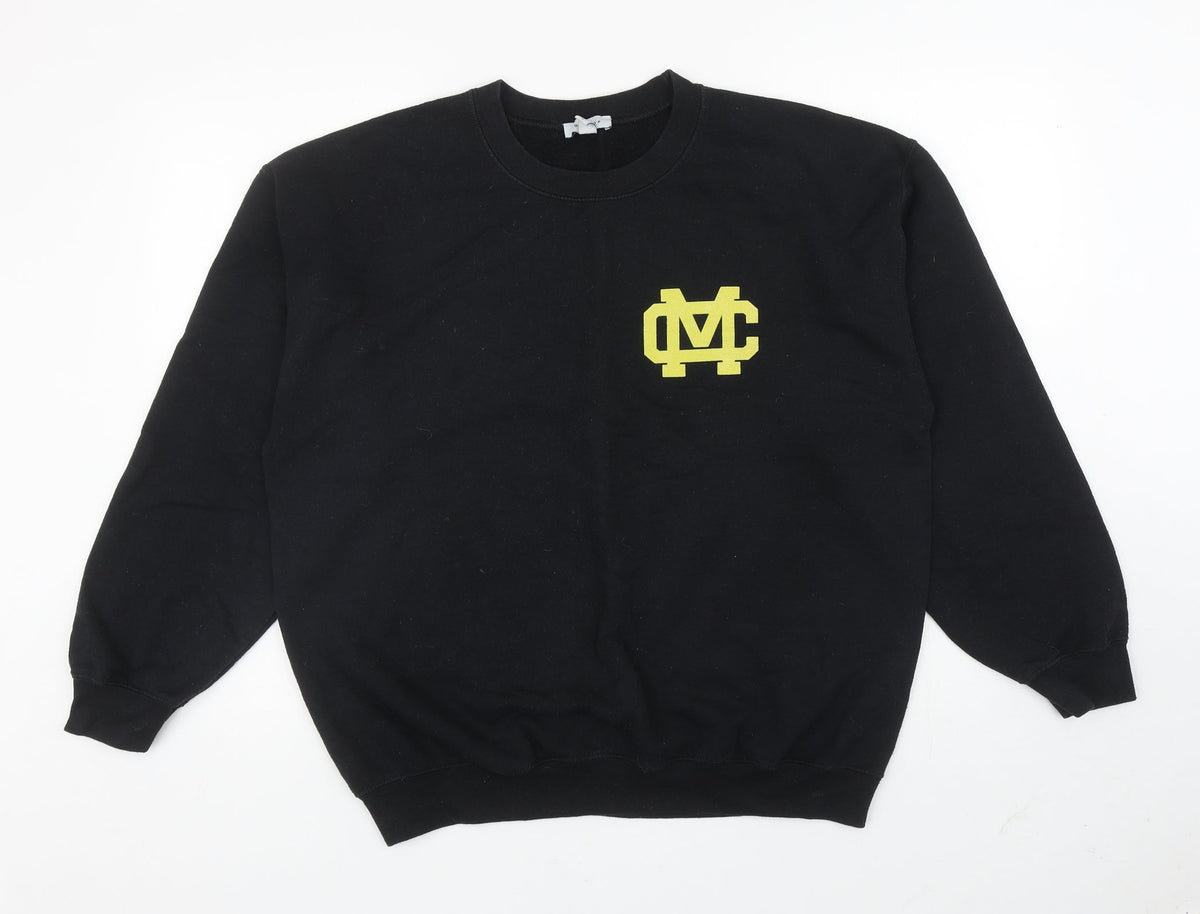 Topshop Womens Black Polyester Pullover Sweatshirt Size L Pullover