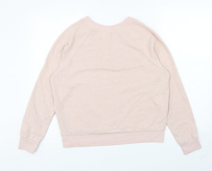 Divided Womens Pink Polyester Pullover Sweatshirt Size M Pullover
