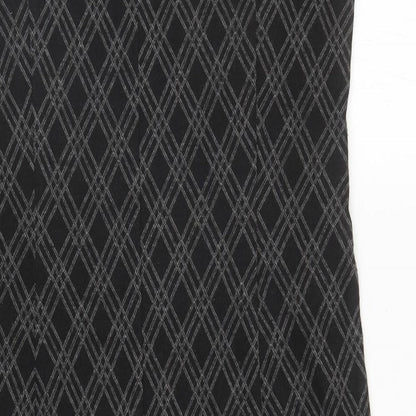 Preworn Womens Grey Geometric Polyester Pencil Dress Size 10 Boat Neck Pullover - Slit