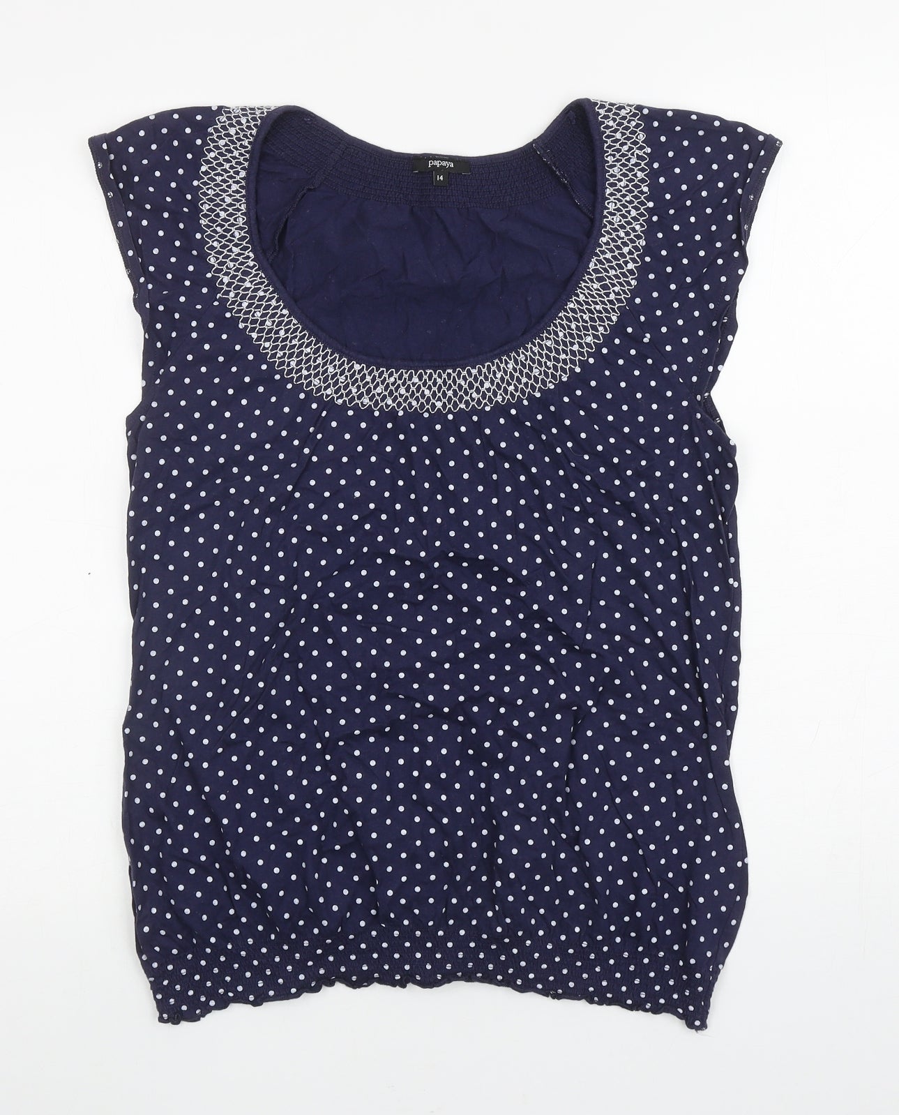 Womens UK Size 14 Papaya Blue Basic Tank