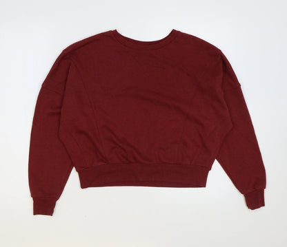 Topshop Womens Red Polyester Pullover Sweatshirt Size 8 Pullover