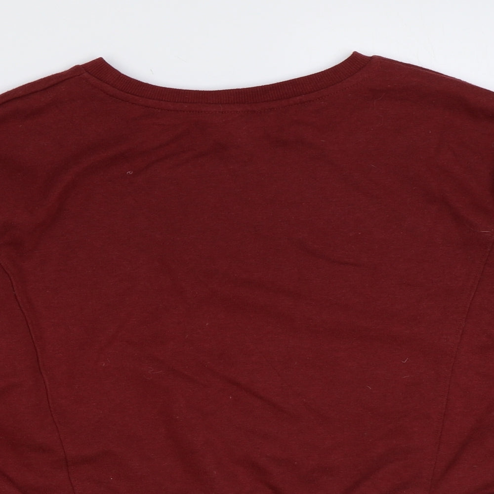 Topshop Womens Red Polyester Pullover Sweatshirt Size 8 Pullover