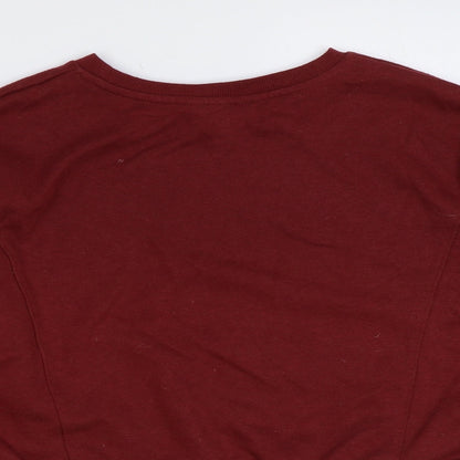Topshop Womens Red Polyester Pullover Sweatshirt Size 8 Pullover