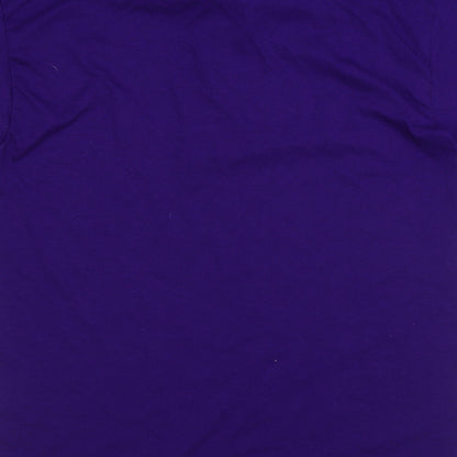 Gildan Mens Purple Cotton Polo Size S Collared Button