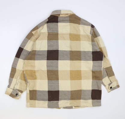 AX Paris Womens Beige Check Jacket Size S Button