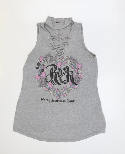 Womens UK Size 12 Select Grey Basic T-Shirt
