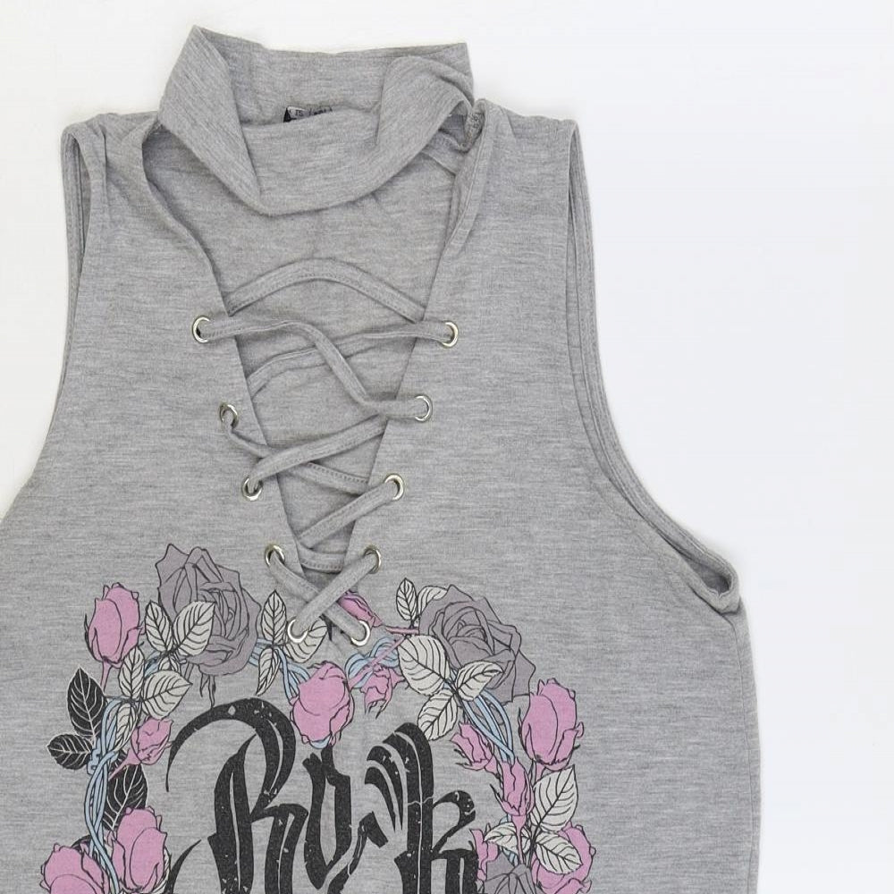 Womens UK Size 12 Select Grey Basic T-Shirt
