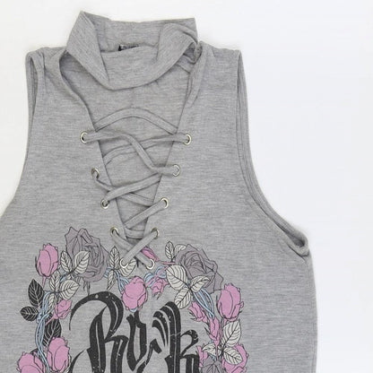Womens UK Size 12 Select Grey Basic T-Shirt
