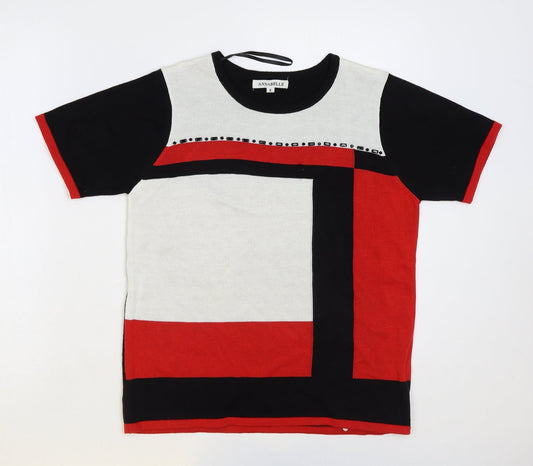 Annabelle Womens Multicoloured Round Neck Acrylic Pullover Jumper Size S