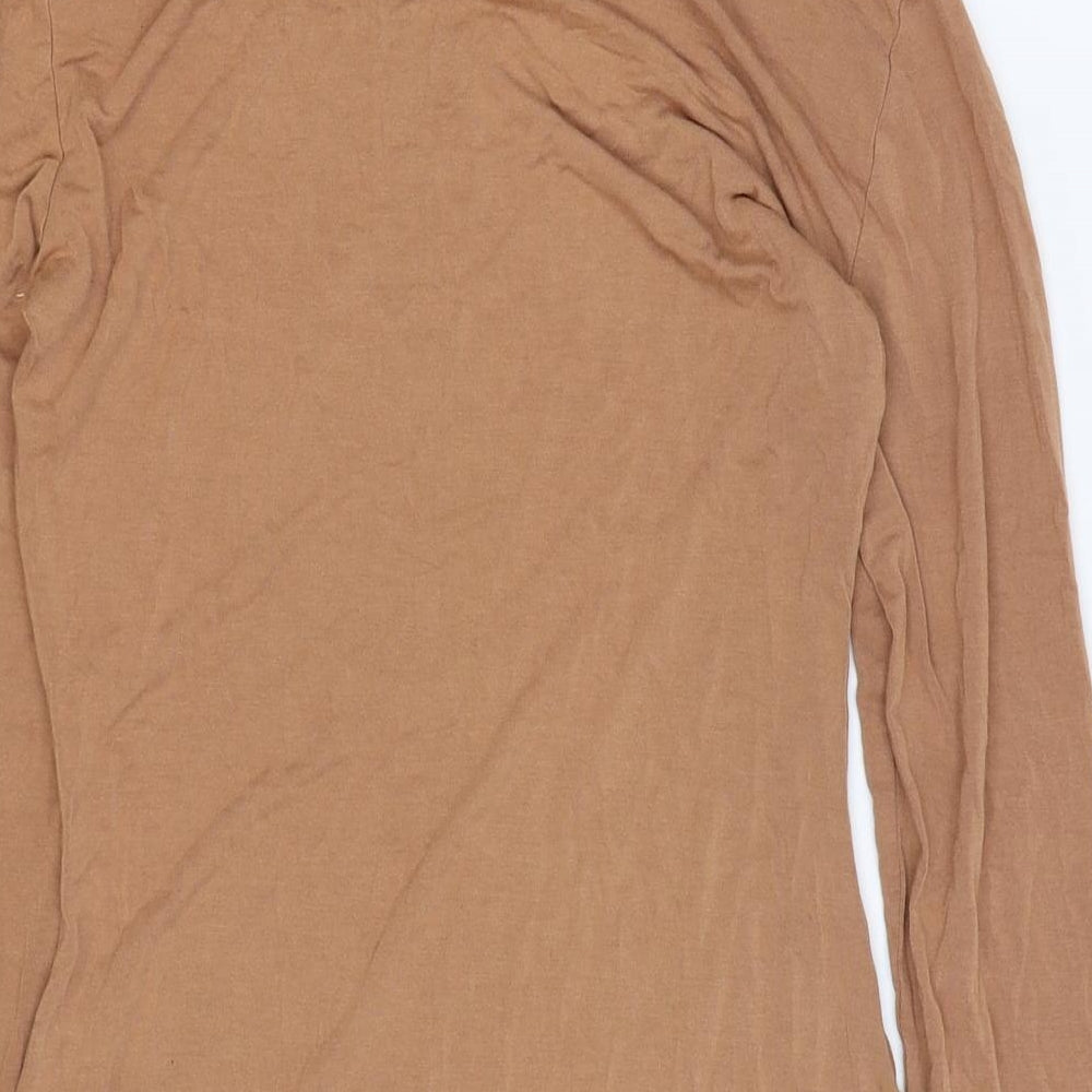 Missguided Womens Brown Viscose Bodycon Size 8 High Neck Pullover - Calabasas