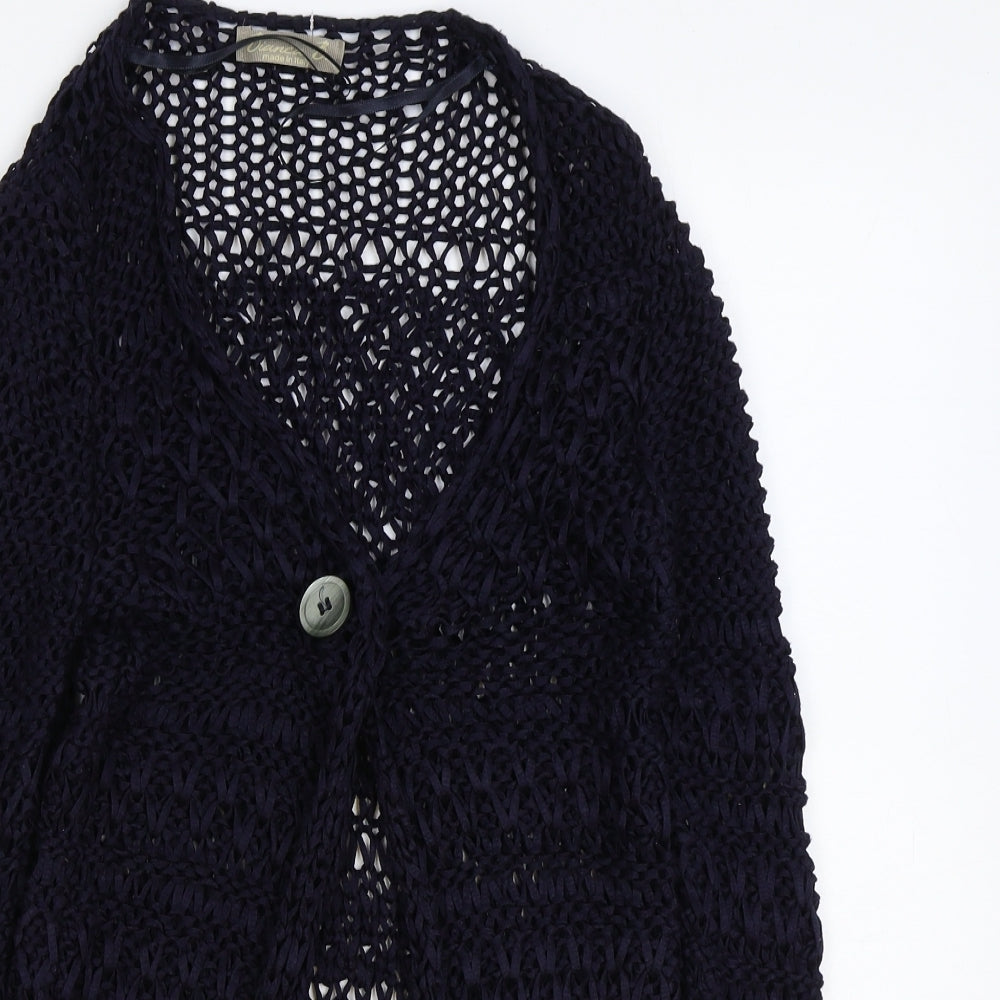 Bianca B Womens Blue V-Neck Acrylic Cardigan Jumper Size M
