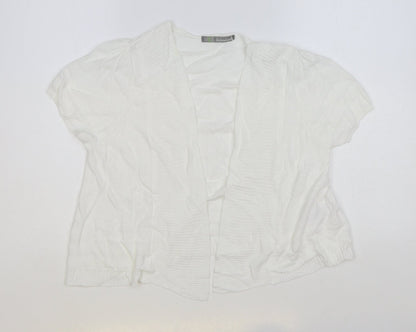 Womens UK Size 14 Marks and Spencer White Cardigan Jumper