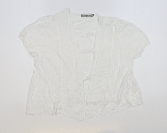Womens UK Size 14 Marks and Spencer White Cardigan Jumper