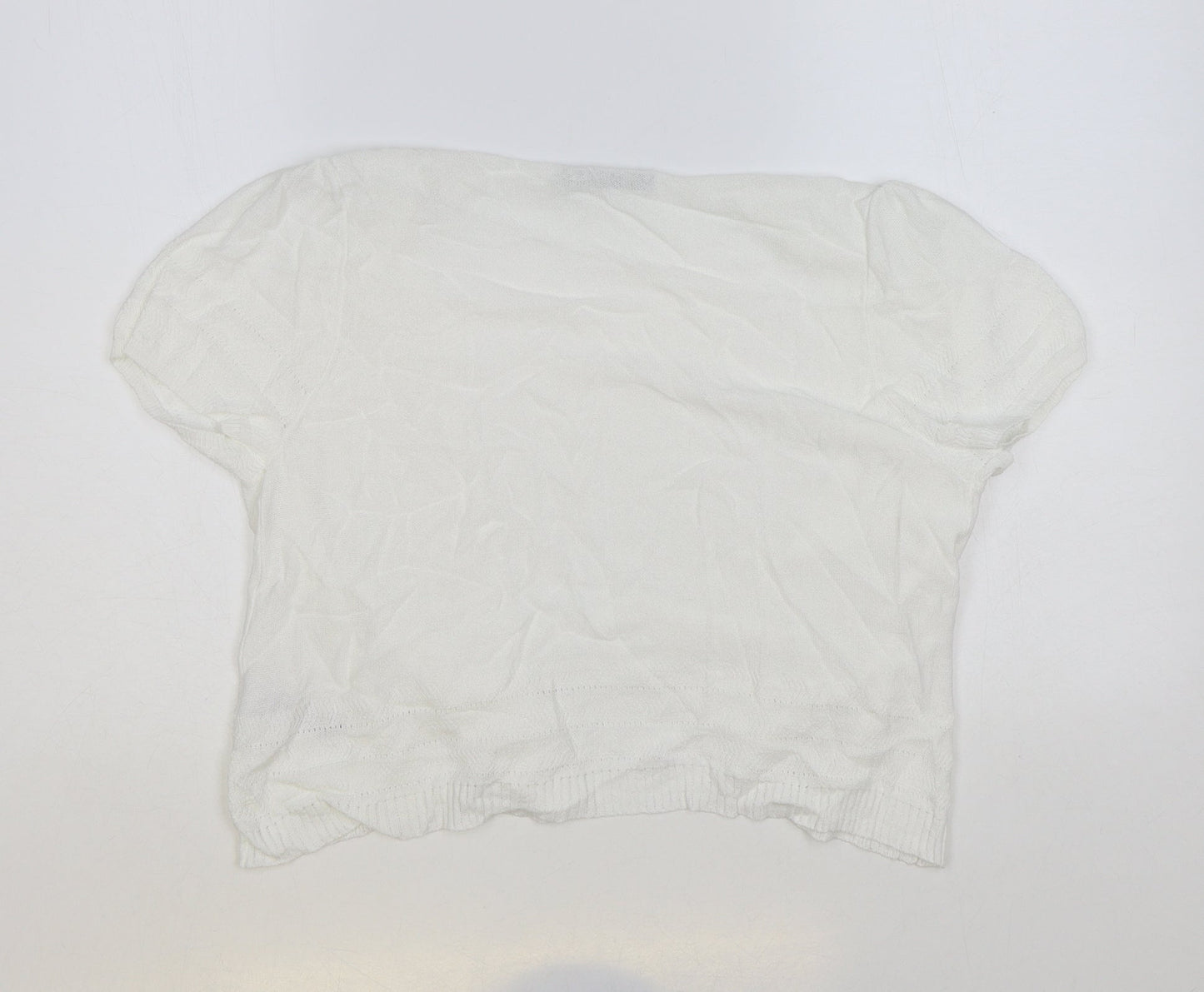 Womens UK Size 14 Marks and Spencer White Cardigan Jumper