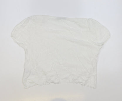 Womens UK Size 14 Marks and Spencer White Cardigan Jumper