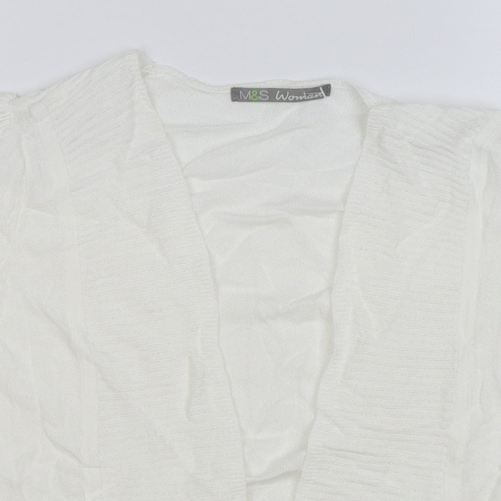 Womens UK Size 14 Marks and Spencer White Cardigan Jumper