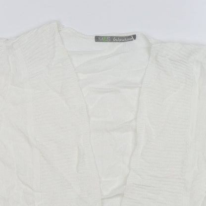 Womens UK Size 14 Marks and Spencer White Cardigan Jumper