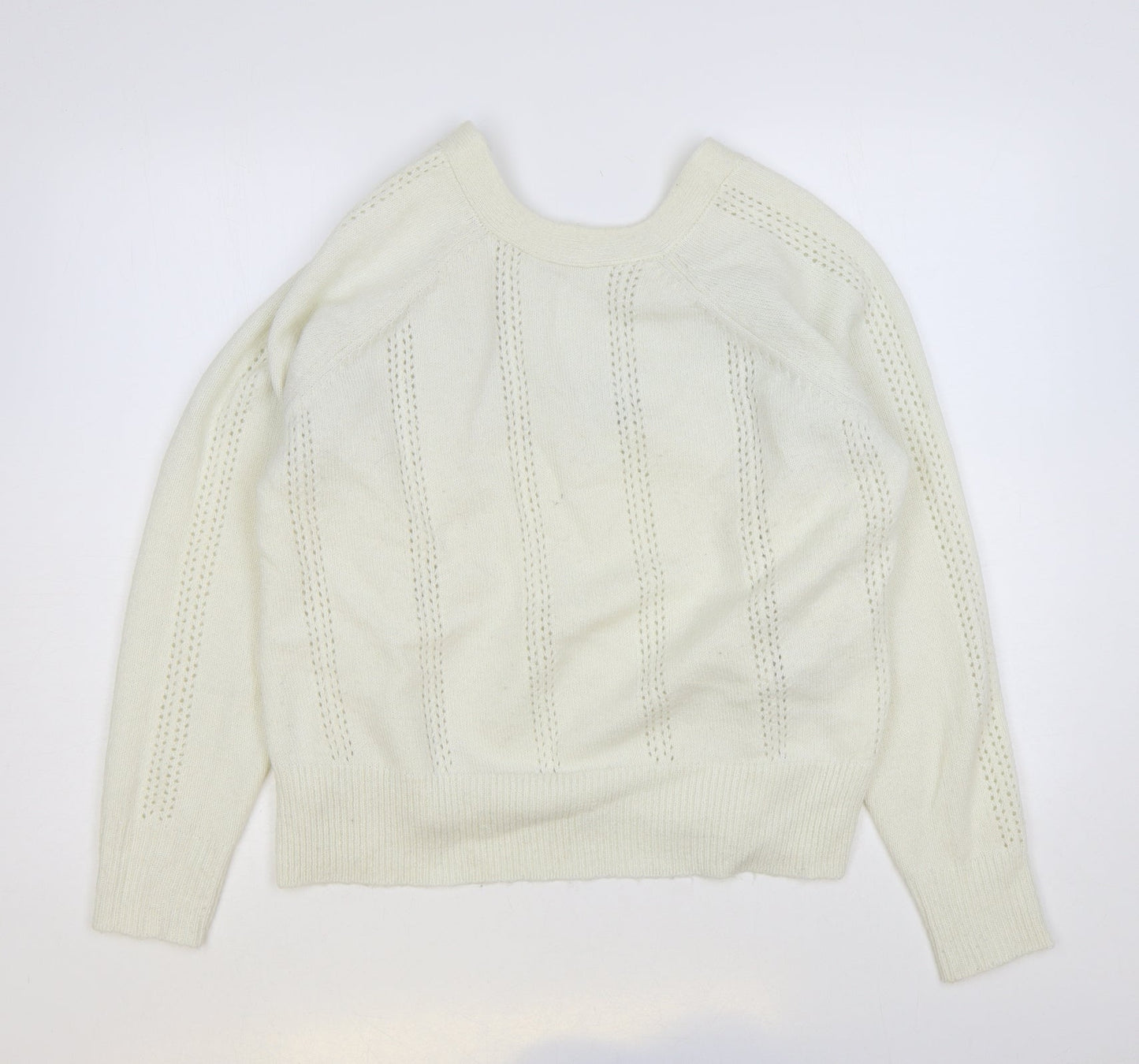 Womens UK Size L Preworn Ivory Pullover Jumper