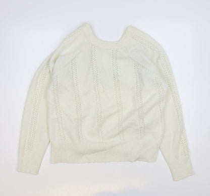 Womens UK Size L Preworn Ivory Pullover Jumper