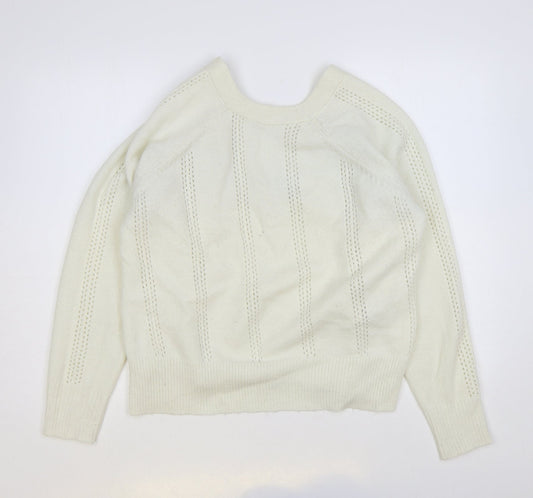 Womens UK Size L Preworn Ivory Pullover Jumper