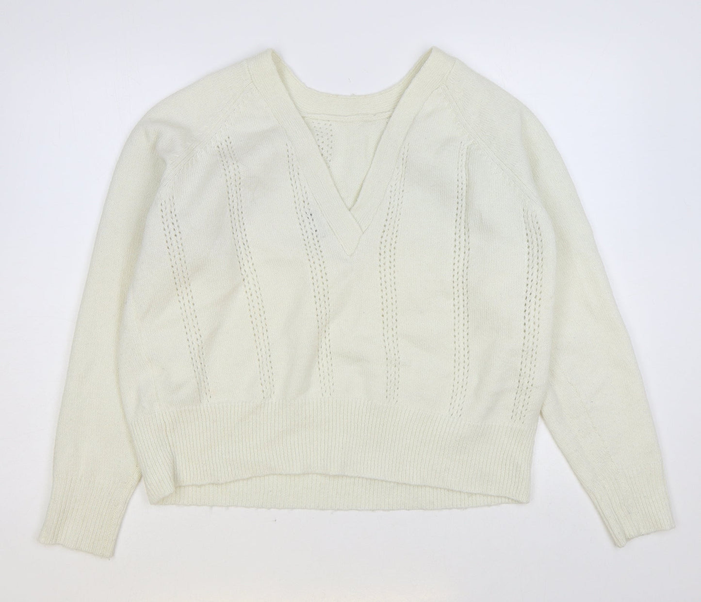 Womens UK Size L Preworn Ivory Pullover Jumper