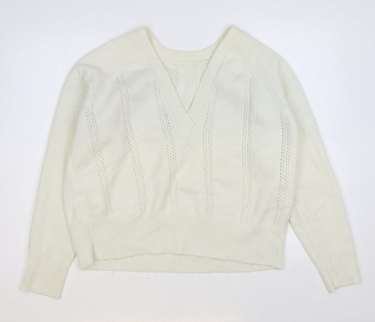 Womens UK Size L Preworn Ivory Pullover Jumper
