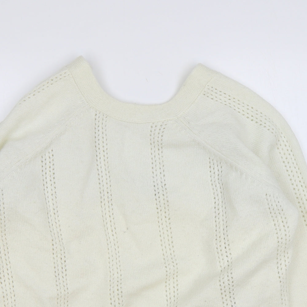 Womens UK Size L Preworn Ivory Pullover Jumper