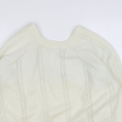 Womens UK Size L Preworn Ivory Pullover Jumper