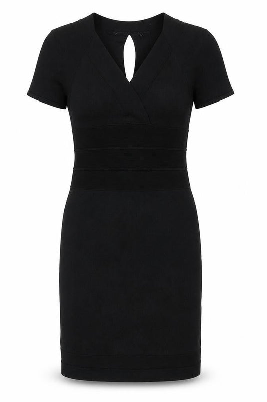 Debenhams Womens Black Viscose Bodycon Size 8 V-Neck Pullover