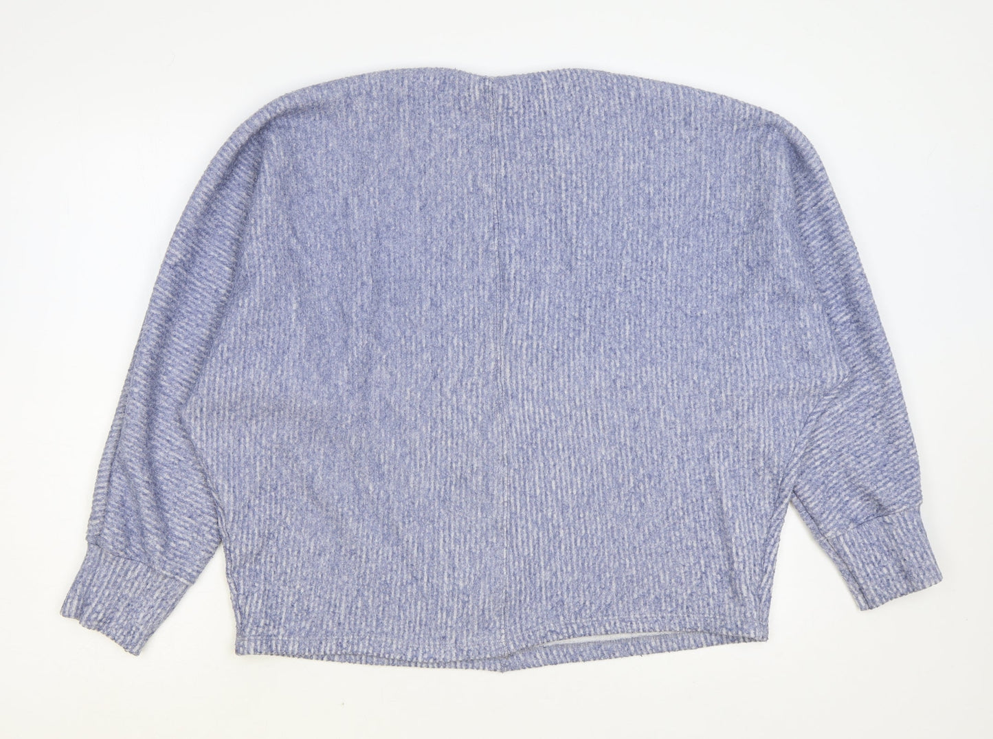 George Womens Blue Round Neck Polyester Pullover Jumper Size M