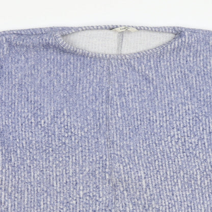 George Womens Blue Round Neck Polyester Pullover Jumper Size M