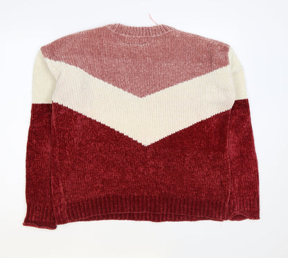 Womens UK Size M Papaya Multicoloured Pullover Jumper