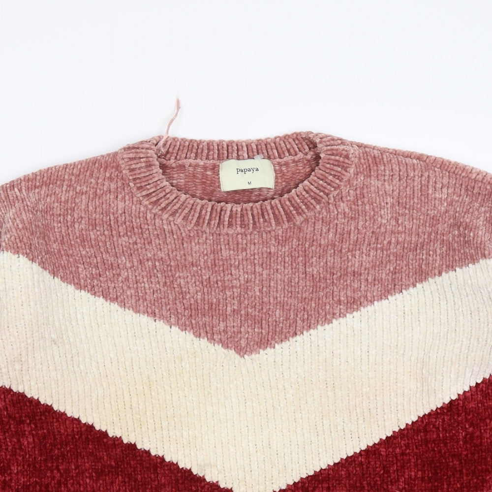 Womens UK Size M Papaya Multicoloured Pullover Jumper
