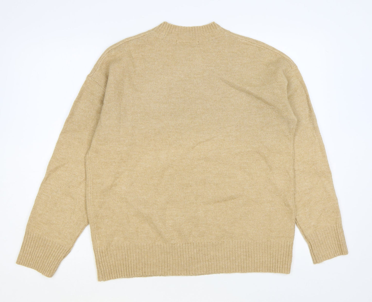 George Womens Brown Round Neck Polyester Pullover Jumper Size M