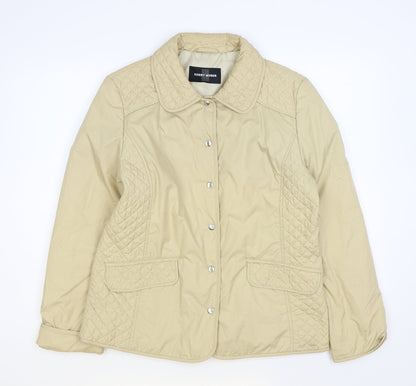 Gerry Weber Womens Beige Quilted Coat Size 12 Snap