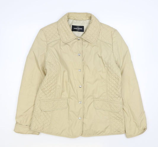 Gerry Weber Womens Beige Quilted Coat Size 12 Snap