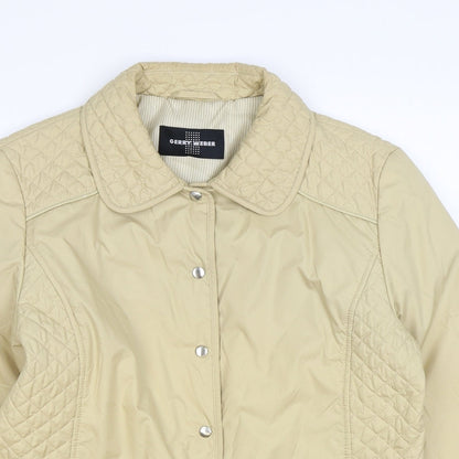 Gerry Weber Womens Beige Quilted Coat Size 12 Snap