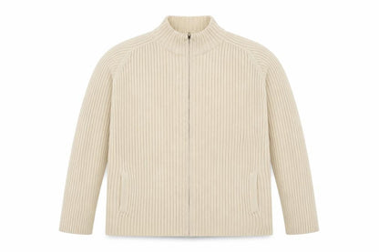 Jumper Womens Beige Cotton Full Zip Sweatshirt Size L Zip