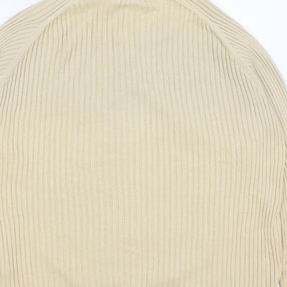 Jumper Womens Beige Cotton Full Zip Sweatshirt Size L Zip