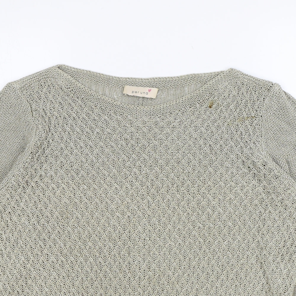 Womens UK Size 14 Per Una Beige Pullover Jumper