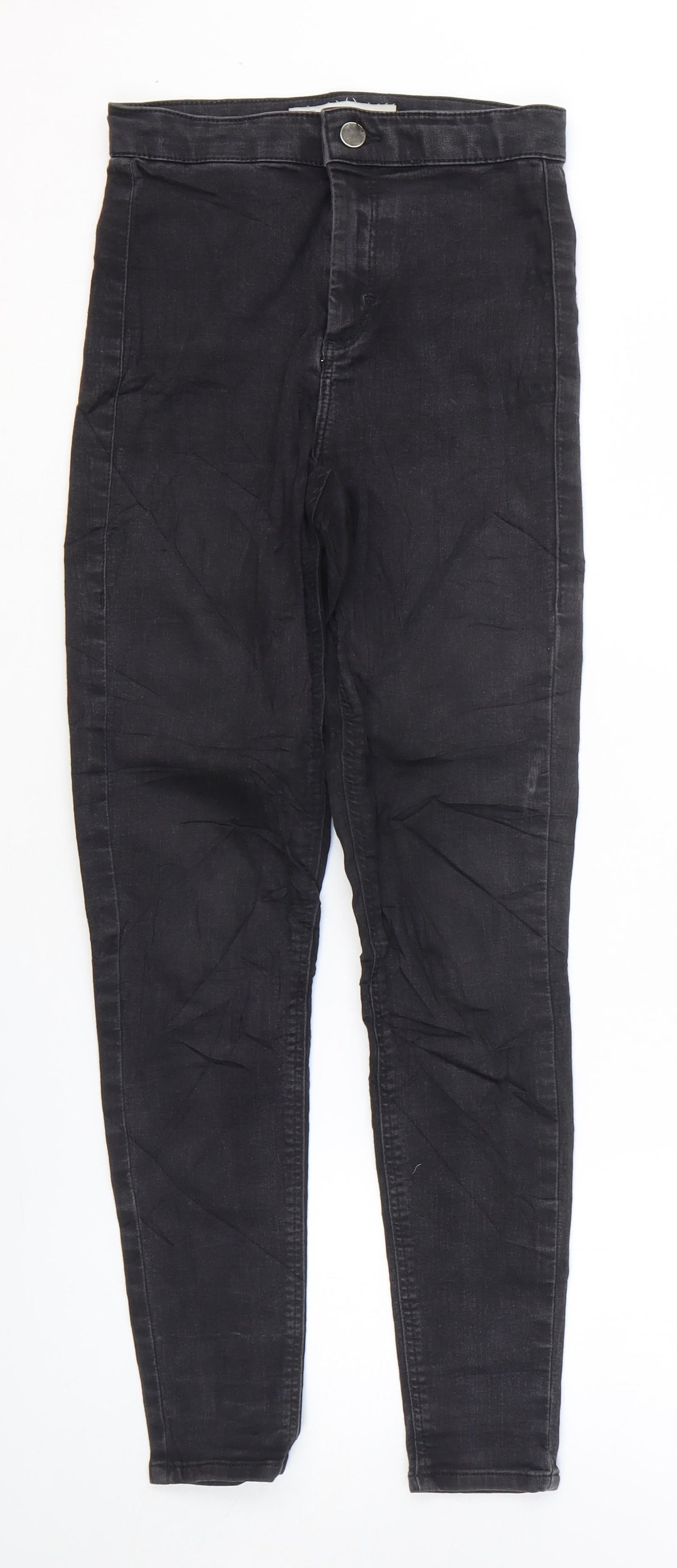 Topshop Womens Black Cotton Skinny Jeans Size 26 in L30 in Regular Zip