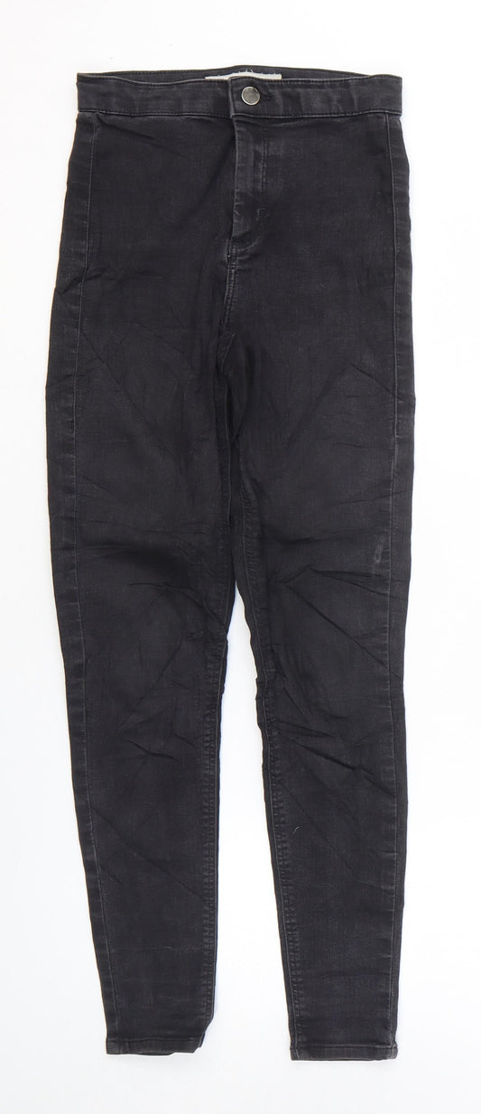 Topshop Womens Black Cotton Skinny Jeans Size 26 in L30 in Regular Zip