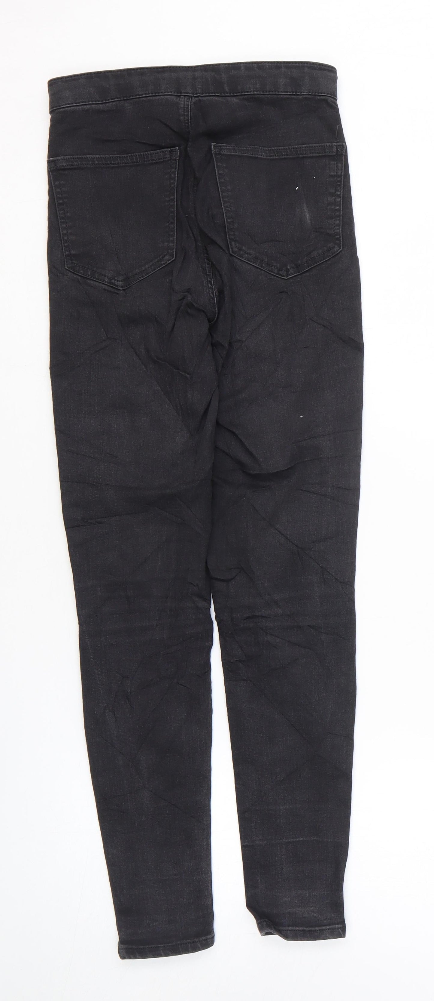 Topshop Womens Black Cotton Skinny Jeans Size 26 in L30 in Regular Zip