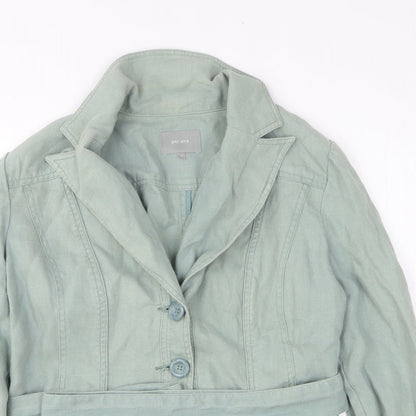 Per Una Womens Green Jacket Coatigan Size 12 Button