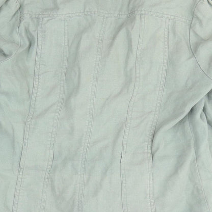 Per Una Womens Green Jacket Coatigan Size 12 Button