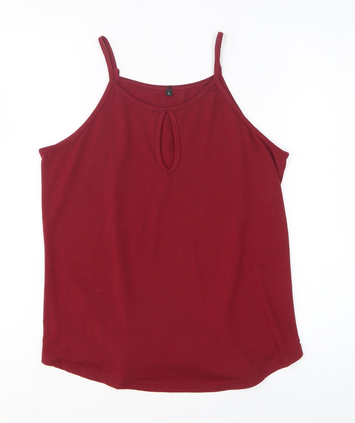 Womens UK Size L Preworn Red Basic T-Shirt